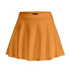 Deep Saffron Orange Mini Flare Skirt by FabChoice