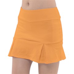 Deep Saffron Orange Classic Tennis Skirt by FabChoice