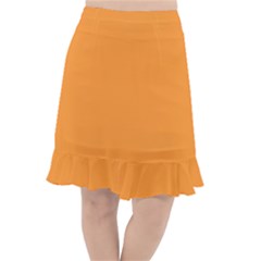 Deep Saffron Orange Fishtail Chiffon Skirt by FabChoice