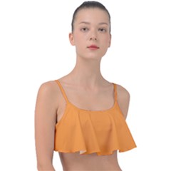 Deep Saffron Orange Frill Bikini Top by FabChoice