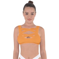 Deep Saffron Orange Bandaged Up Bikini Top by FabChoice