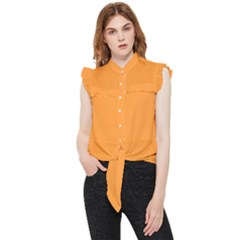 Deep Saffron Orange Frill Detail Shirt by FabChoice