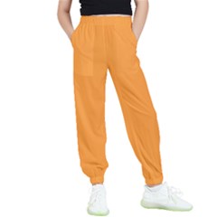 Deep Saffron Orange Kids  Elastic Waist Pants