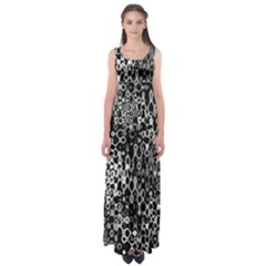 Black And White Modern Abstract Design Empire Waist Maxi Dress