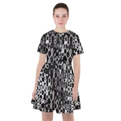 Black And White Modern Abstract Design Sailor Dress