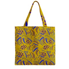 Folk Flowers Art Pattern Floral Abstract Surface Design  Seamless Pattern Zipper Grocery Tote Bag by Eskimos