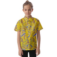 Folk Flowers Art Pattern Floral Abstract Surface Design  Seamless Pattern Kids  Short Sleeve Shirt by Eskimos