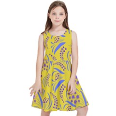 Folk Flowers Art Pattern Floral Abstract Surface Design  Seamless Pattern Kids  Skater Dress