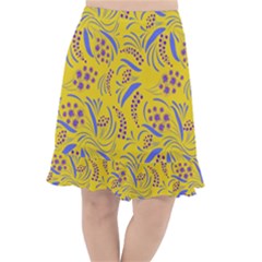 Folk Flowers Art Pattern Floral Abstract Surface Design  Seamless Pattern Fishtail Chiffon Skirt by Eskimos