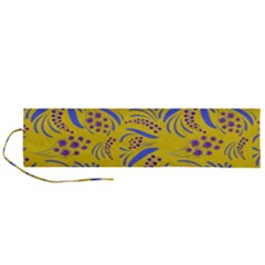 Folk Flowers Art Pattern Floral Abstract Surface Design  Seamless Pattern Roll Up Canvas Pencil Holder (l) by Eskimos