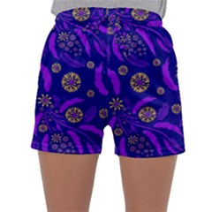 Folk Flowers Art Pattern Floral Abstract Surface Design  Seamless Pattern Sleepwear Shorts by Eskimos