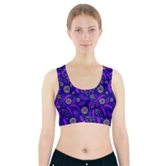 Folk Flowers Art Pattern Floral Abstract Surface Design  Seamless Pattern Sports Bra With Pocket by Eskimos