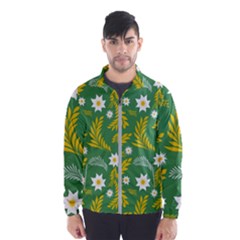 Folk Flowers Art Pattern Floral Abstract Surface Design  Seamless Pattern Men s Windbreaker by Eskimos