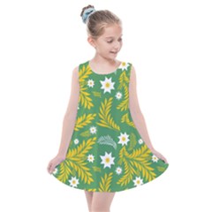 Folk Flowers Art Pattern Floral Abstract Surface Design  Seamless Pattern Kids  Summer Dress by Eskimos