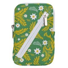 Folk Flowers Art Pattern Floral Abstract Surface Design  Seamless Pattern Belt Pouch Bag (small) by Eskimos