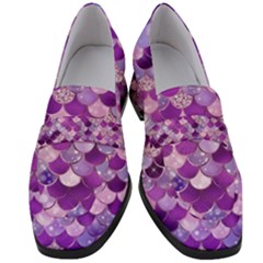 Mermaid Purple Scales Women s Chunky Heel Loafers by TanitaSiberia