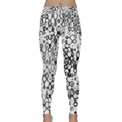 White And Black Modern Abstract Design Classic Yoga Leggings