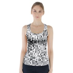 White And Black Modern Abstract Design Racer Back Sports Top