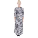 White And Black Modern Abstract Design Quarter Sleeve Wrap Maxi Dress View2