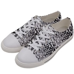 White And Black Modern Abstract Design Women s Low Top Canvas Sneakers by dflcprintsclothing