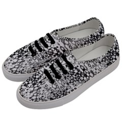 White And Black Modern Abstract Design Men s Classic Low Top Sneakers