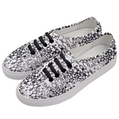 White And Black Modern Abstract Design Women s Classic Low Top Sneakers