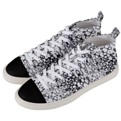 White And Black Modern Abstract Design Men s Mid-top Canvas Sneakers by dflcprintsclothing