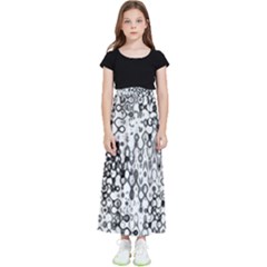 White And Black Modern Abstract Design Kids  Flared Maxi Skirt