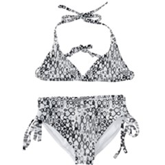 White And Black Modern Abstract Design Kids  Classic Bikini Set by dflcprintsclothing