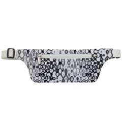 White And Black Modern Abstract Design Active Waist Bag by dflcprintsclothing