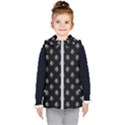 Funny Ghost Sketchy Drawing Pattern Kids  Hooded Puffer Vest View1