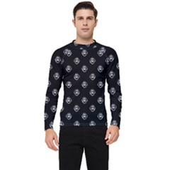 Funny Ghost Sketchy Drawing Pattern Men s Long Sleeve Rash Guard