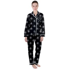 Funny Ghost Sketchy Drawing Pattern Satin Long Sleeve Pajamas Set by dflcprintsclothing