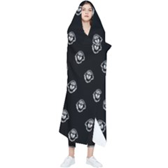 Funny Ghost Sketchy Drawing Pattern Wearable Blanket by dflcprintsclothing