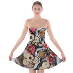 Cookies & Tea Tray  Strapless Bra Top Dress by Incredible