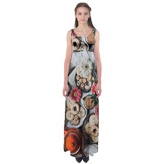 Cookies & Tea Tray  Empire Waist Maxi Dress