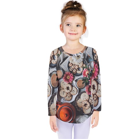 Cookies & Tea Tray  Kids  Long Sleeve Tee by Incredible