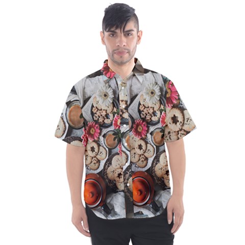 Cookies & Tea Tray  Men s Short Sleeve Shirt by Incredible