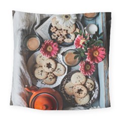 Cookies & Tea Tray  Square Tapestry (large) by Incredible