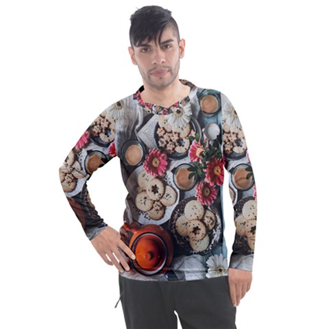 Cookies & Tea Tray  Men s Pique Long Sleeve Tee by Incredible