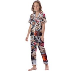 Cookies & Tea Tray  Kids  Satin Short Sleeve Pajamas Set by Incredible