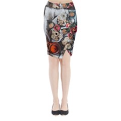 Cookies & Tea Tray  Midi Wrap Pencil Skirt by Incredible