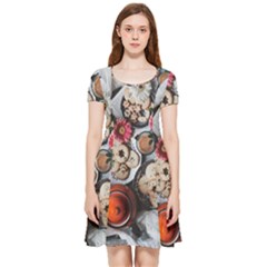 Cookies & Tea Tray  Inside Out Cap Sleeve Dress