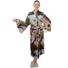 Cookies & Tea Tray  Maxi Velour Kimono by Incredible