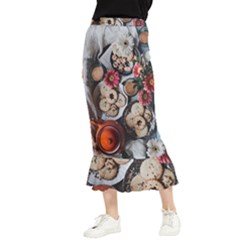 Cookies & Tea Tray  Maxi Fishtail Chiffon Skirt