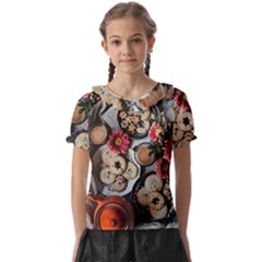 Cookies & Tea Tray  Kids  Frill Chiffon Blouse by Incredible