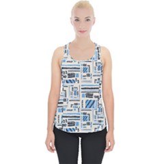 Ethnic Geometric Abstract Textured Art Piece Up Tank Top by dflcprintsclothing