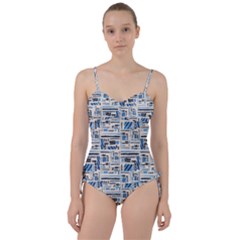 Ethnic Geometric Abstract Textured Art Sweetheart Tankini Set by dflcprintsclothing