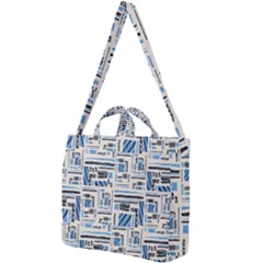 Ethnic Geometric Abstract Textured Art Square Shoulder Tote Bag by dflcprintsclothing