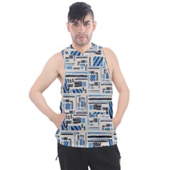 Ethnic Geometric Abstract Textured Art Men s Sleeveless Hoodie by dflcprintsclothing